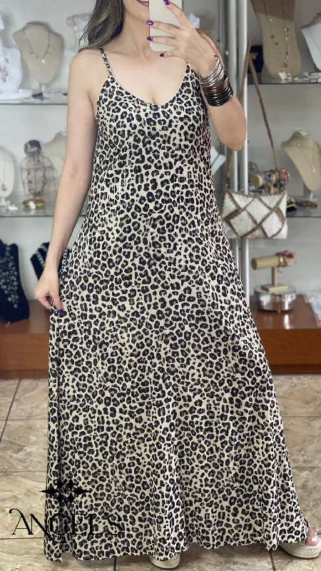 Leopard Maxi OS Dress