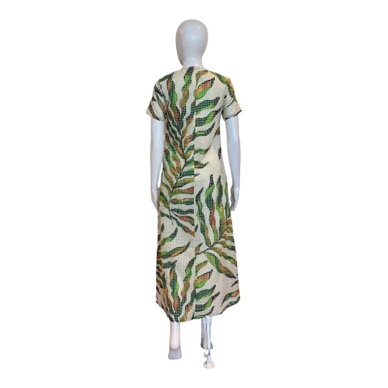 Maldive Green Short Sleeve Maxi Shift Dress