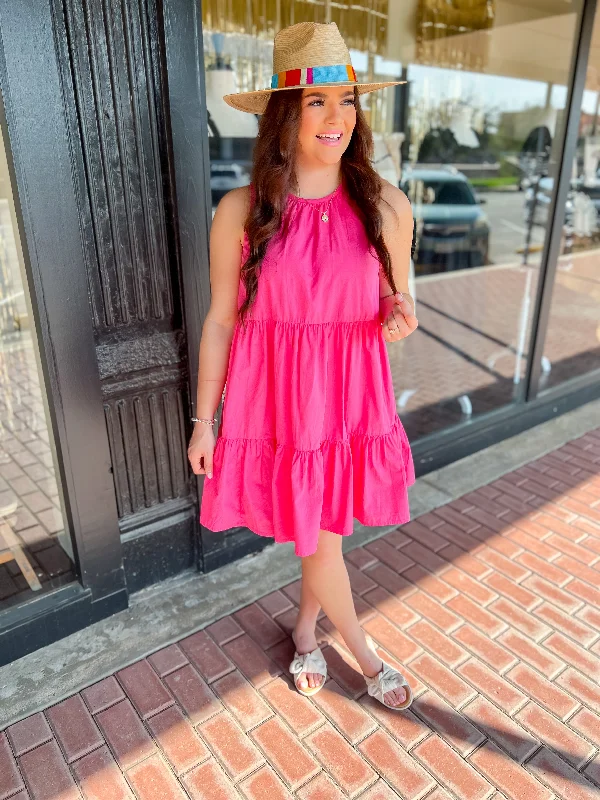 [Mud Pie] Becker Bow Dress-Pink