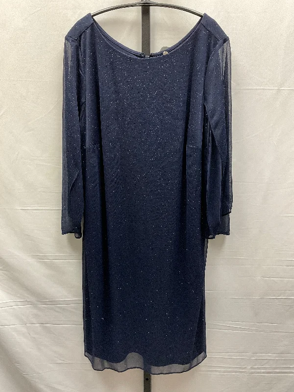 Navy Dress Party Midi Msk, Size 1x