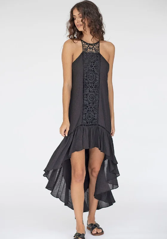 Noosa Lace Front High Low Hem Dress