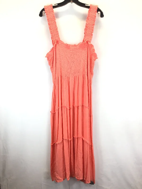 Orange Dress Casual Maxi Vero Moda, Size 16