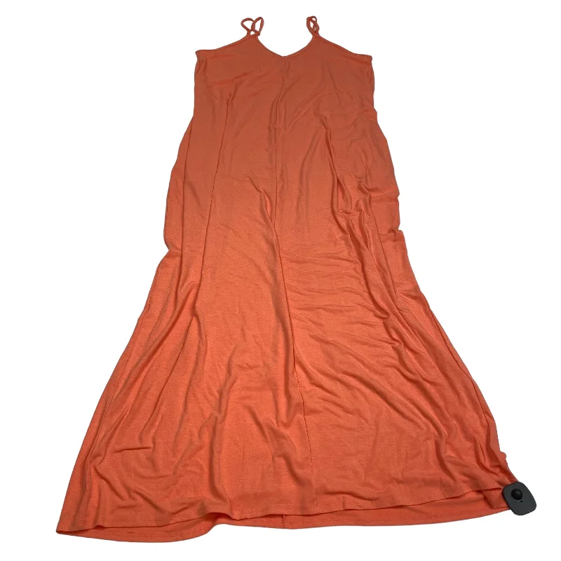 Orange Dress Casual Maxi Zenana Outfitters, Size L