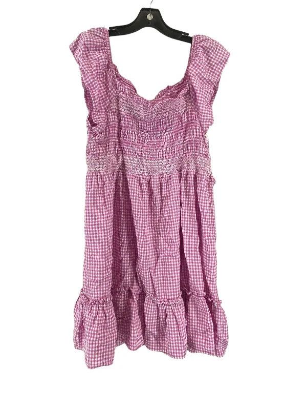 Pink Dress Casual Short Terra & Sky, Size 1x