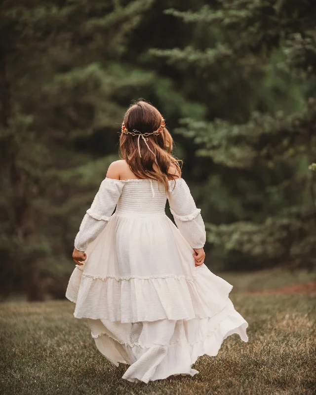 Pippa Double Ruffle Maxi (soft ivory)