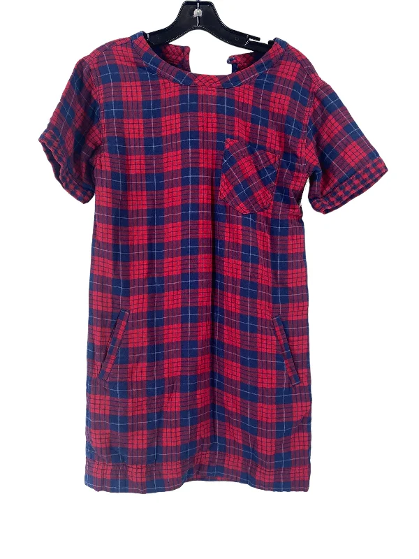 Plaid Pattern Dress Casual Short Madewell, Size Xxs