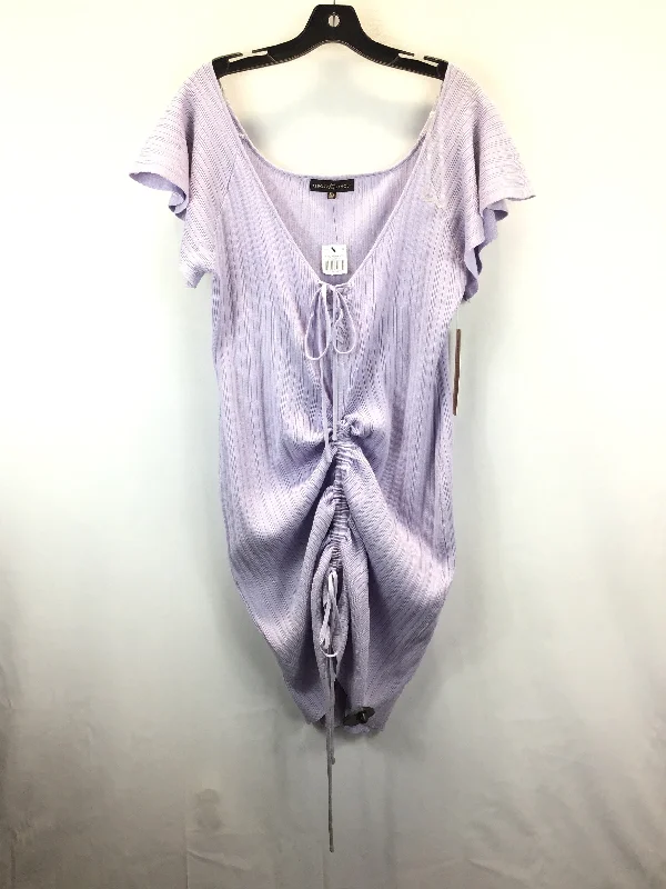 Purple Dress Casual Midi Almost Famous, Size 2x