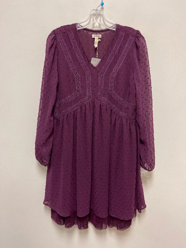 Purple Dress Casual Short Matilda Jane, Size Xs