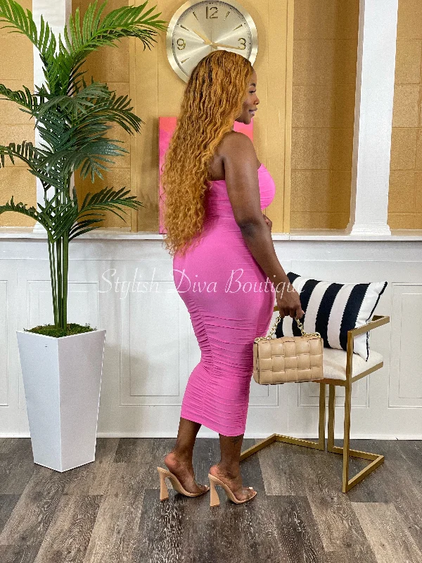 Show Off Midi Dress (Pink)