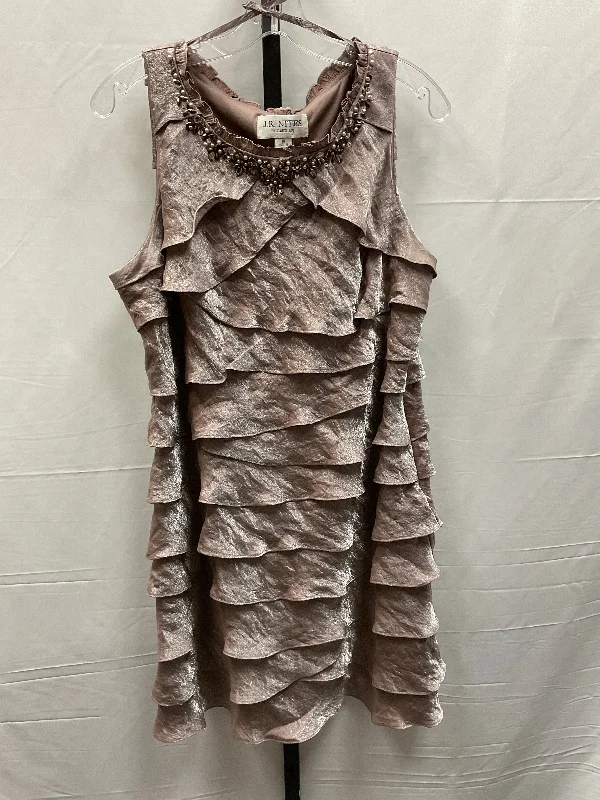 Taupe Dress Casual Midi Clothes Mentor, Size 16