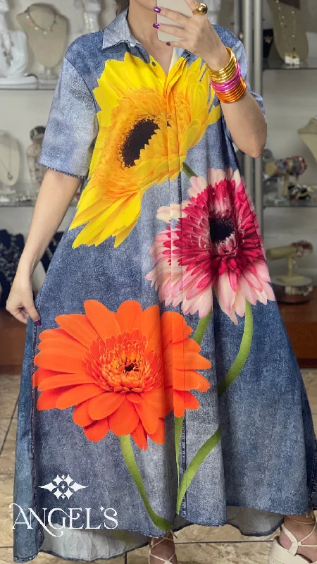 Sunflowers OS Maxi Dress