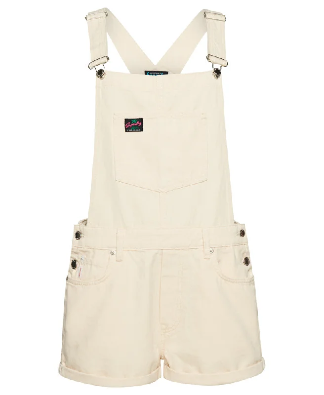 Vintage Canvas Short Dungarees | Oatmeal