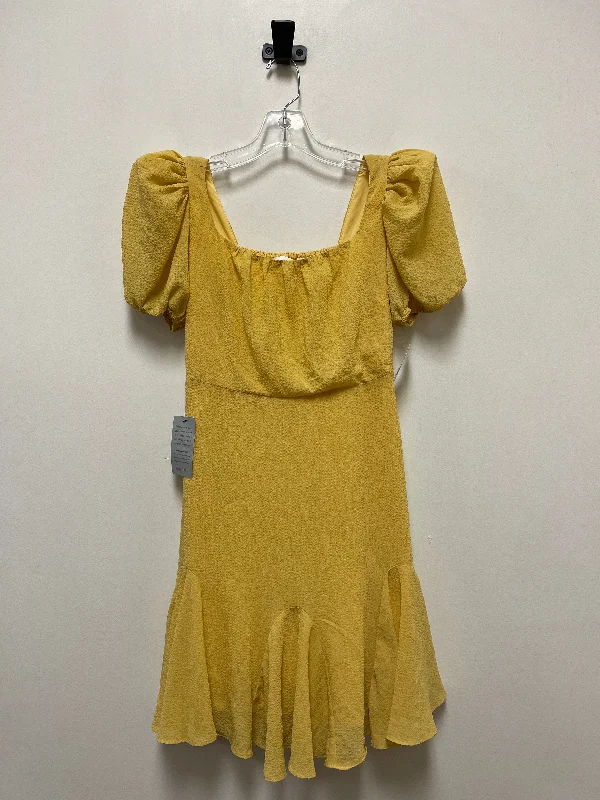 Yellow Dress Casual Short Astr, Size S