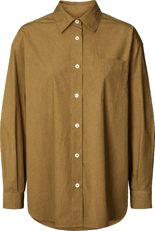 Astrid Shirt Poplin Gots 243975 - Dried Tobacco