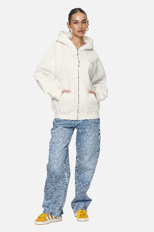 Berri Oversized Zip Hoodie Washed Coconut Milk