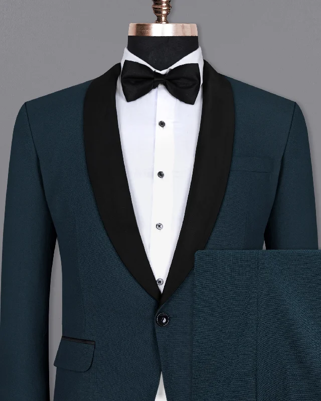 Biscay Blue Wool Rich Tuxedo Suit