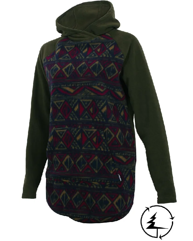 Hoodie en laine polaire CAMPFIRE | Olive/ Bordeaux