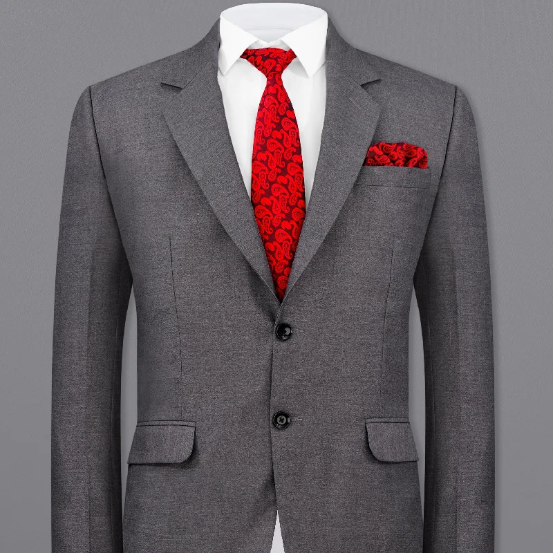 Dove Grey Wool Rich Single Breasted Blazer