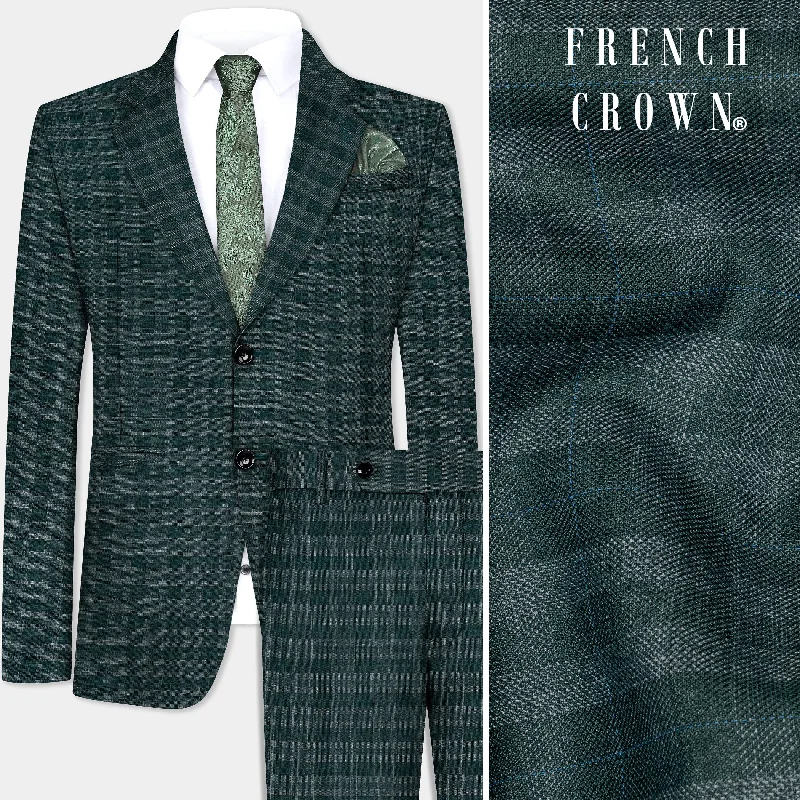 Firefly Green Plaid Wool Blend Suit