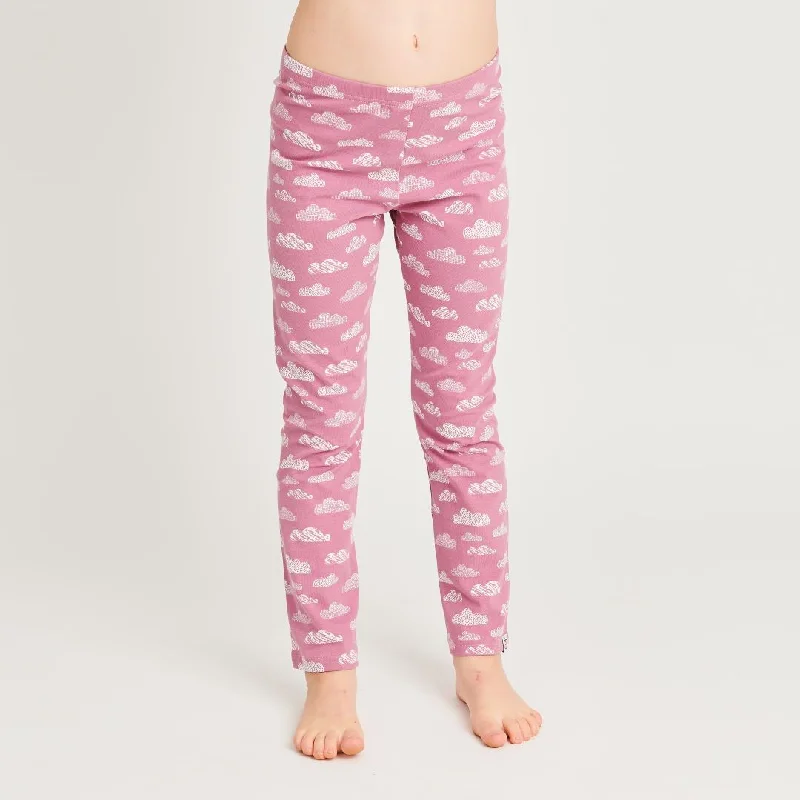 Organic leggings ""Clouds Vintage Rose"" made from 95% organic cotton and 5% elastane