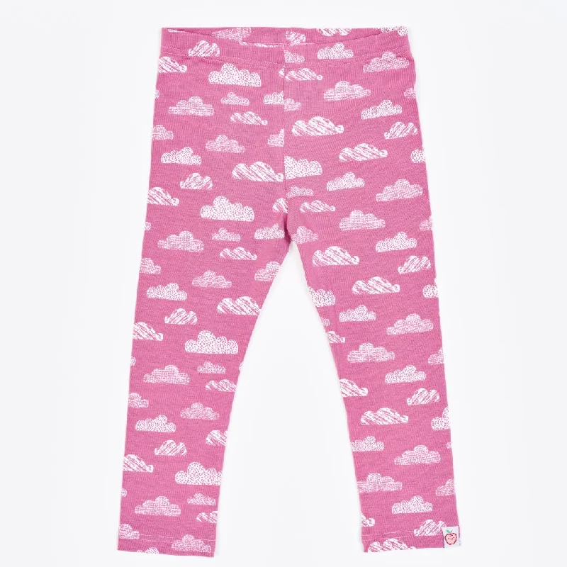 Organic leggings ""Clouds Vintage Rose"" made from 95% organic cotton and 5% elastane