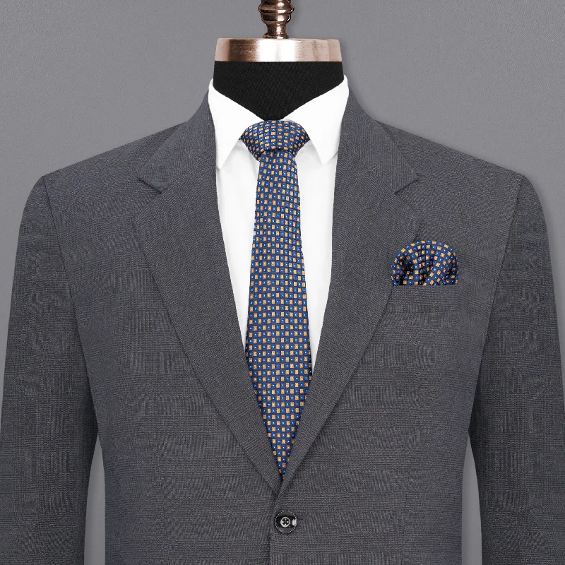 Gravel Gray Plaid Single Breasted Blazer