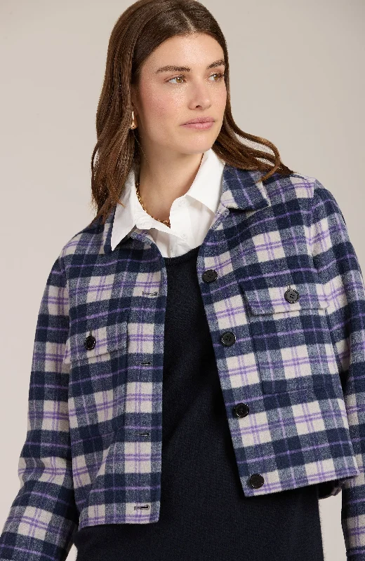 Mallory Plaid Jacket - Violet Plaid