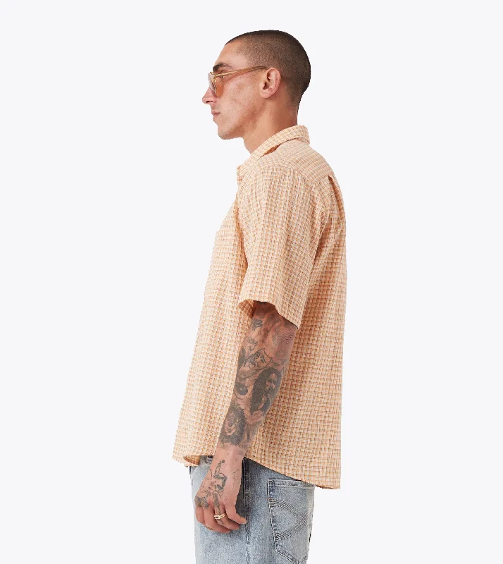 Micro Plaid SS Shirt Orange