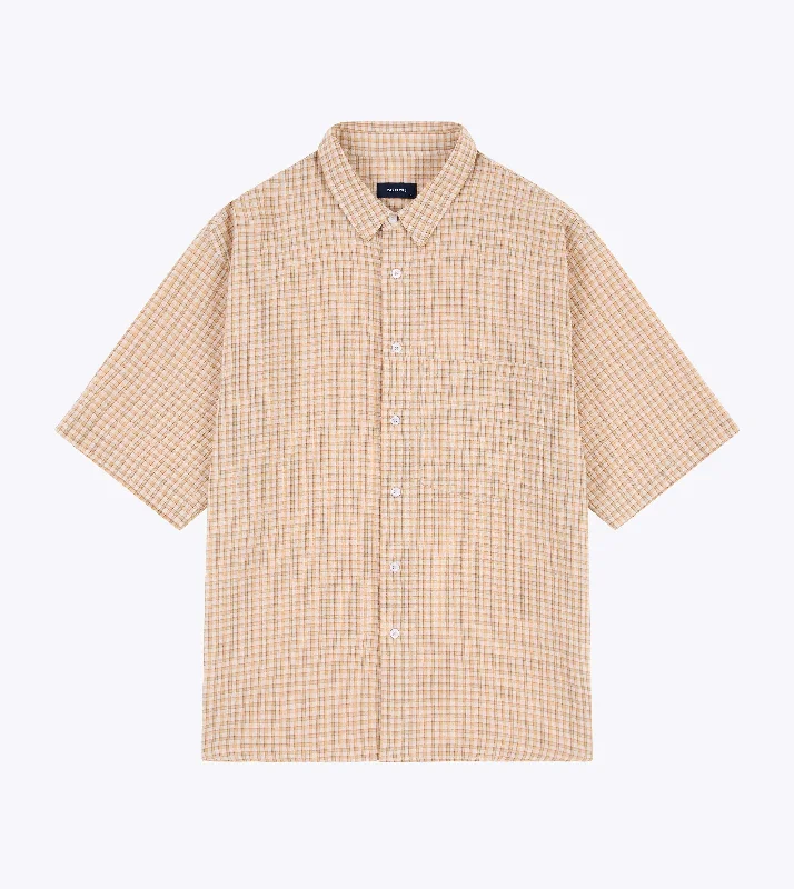 Micro Plaid SS Shirt Orange