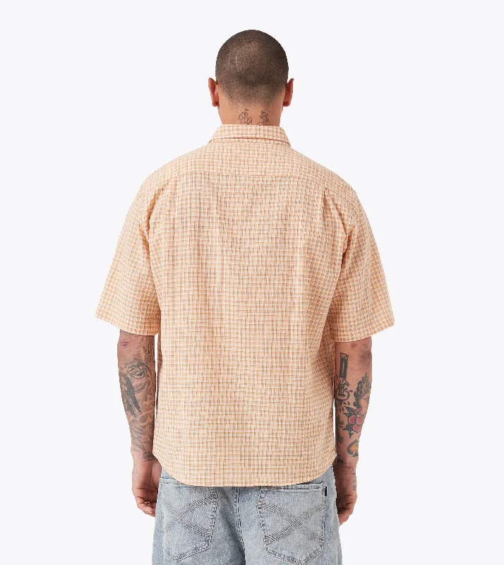 Micro Plaid SS Shirt Orange