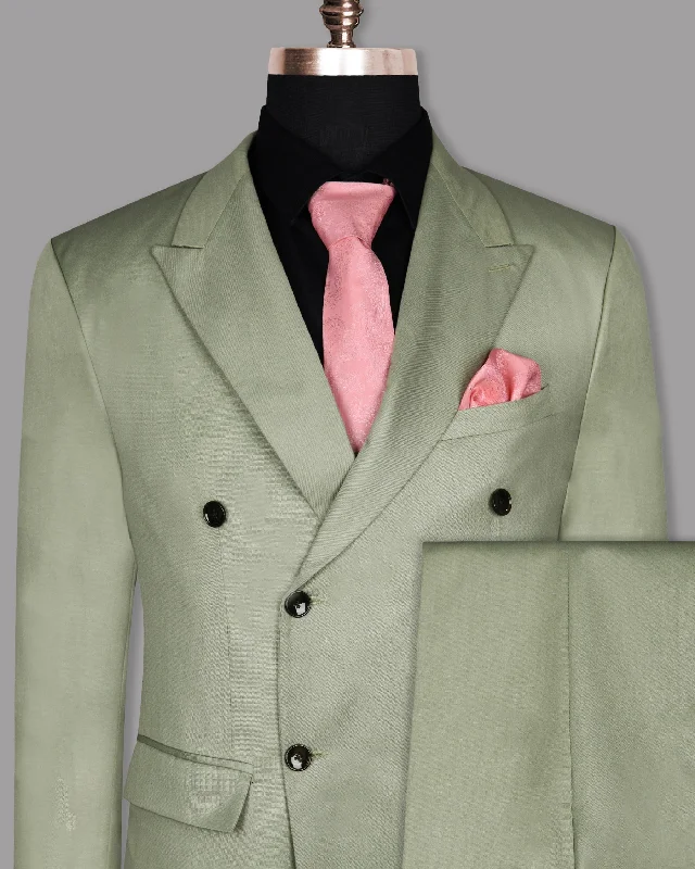 Mint Wool Rich Double Breasted Suit