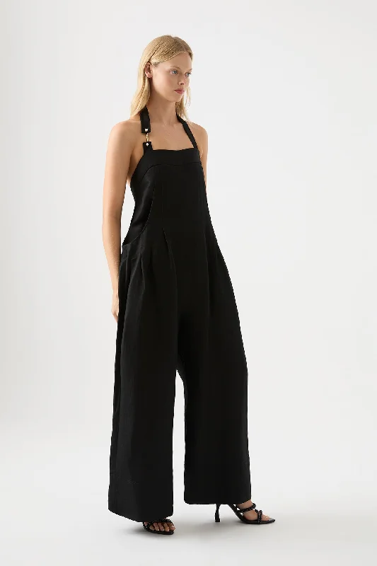 Neo Pleated Halter Jumpsuit