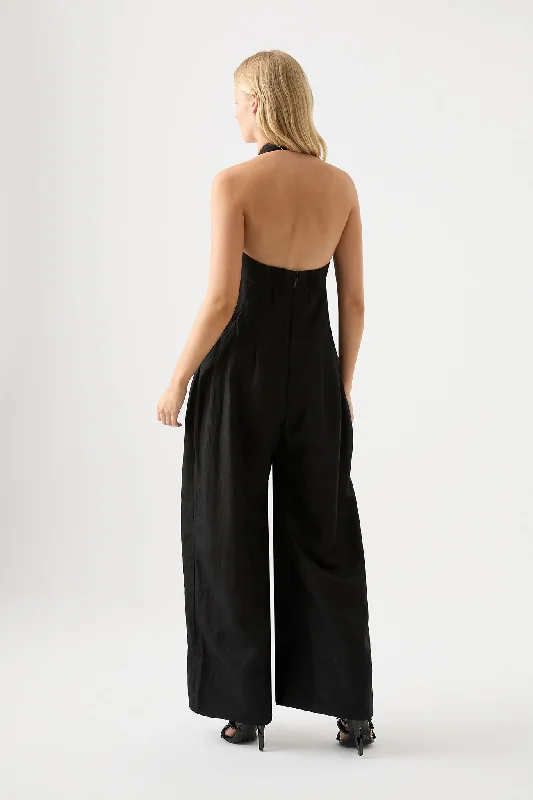 Neo Pleated Halter Jumpsuit