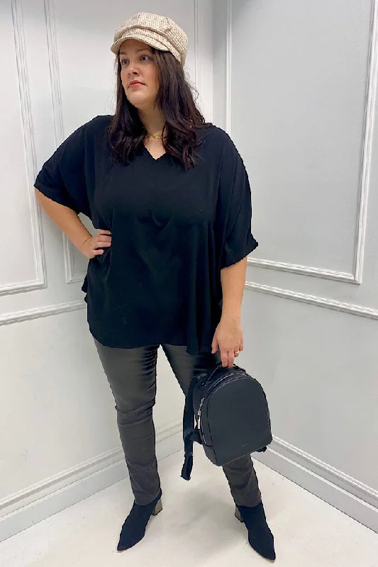 BECKY BLOUSE (BLACK) | CURVY