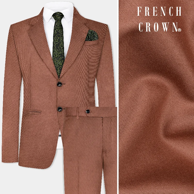 Palliser Brown Wool Rich Single Breasted Suit