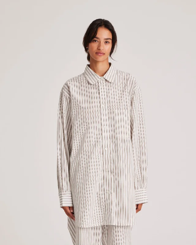 ROSA Shirt yarn dyed shirt - White/ Kangaroo