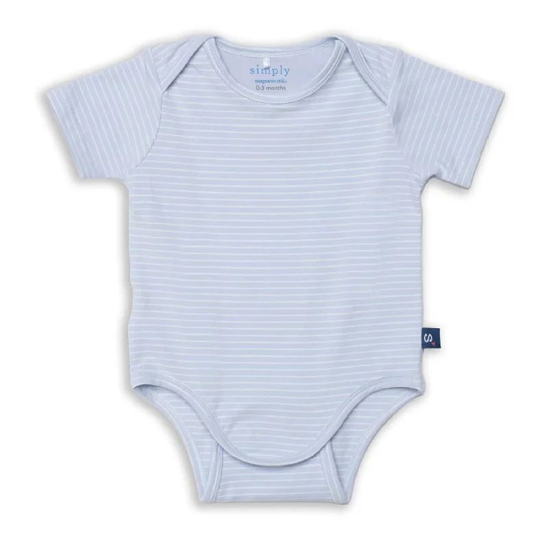 egret/heather stripe CloudStretch™ magnetic bodysuit