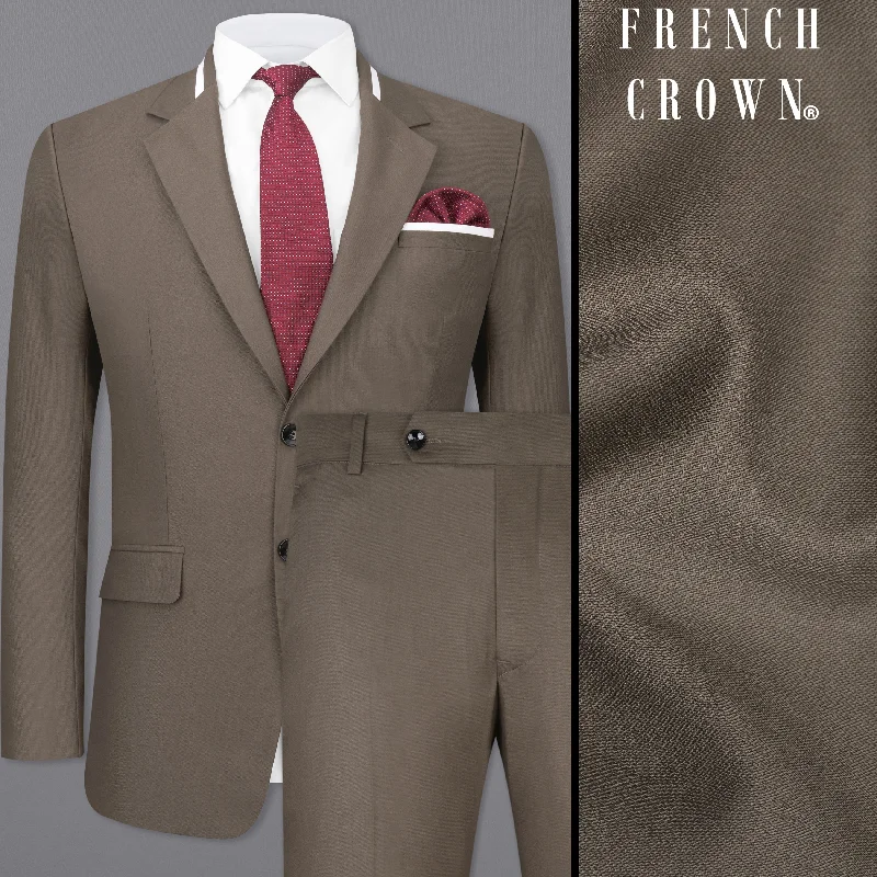 Tobacco Brown Single Breasted Designer Suit