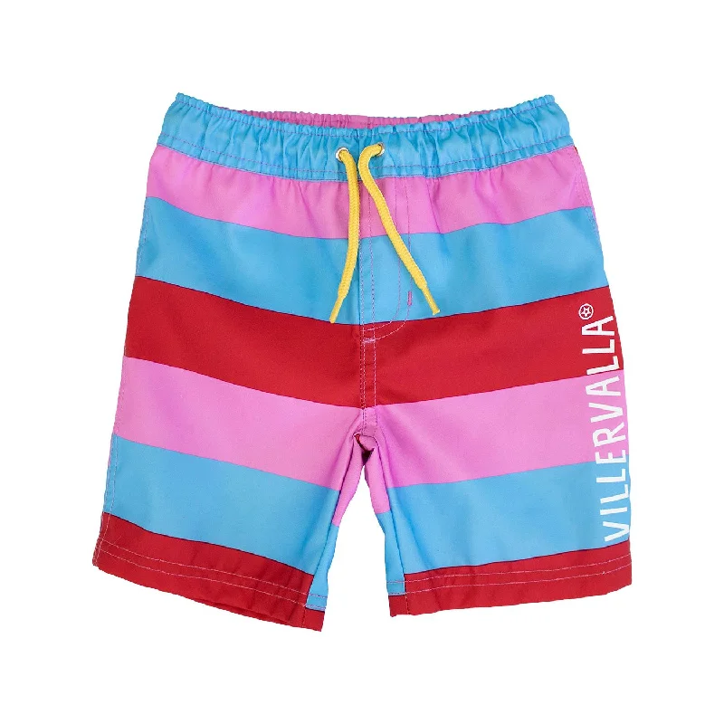 Multistripe Surf Shorts in Berry - 1 Left Size 8-10 years