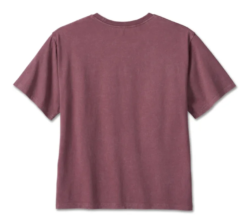 Women's Bar & Shield Oversized Boxy Tee - Crushed Berry