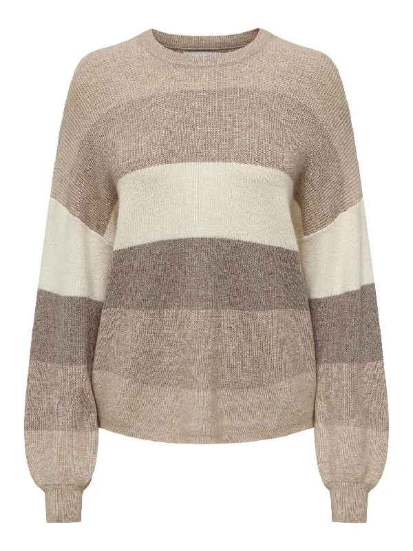 Atia Stripe Pullover-Beige- Only