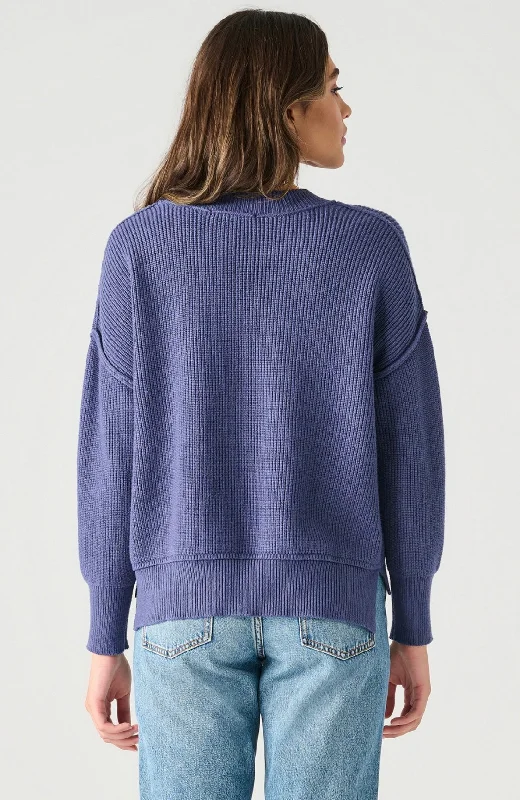 LS DROP SHOULDER MOCKNECK SWEATER