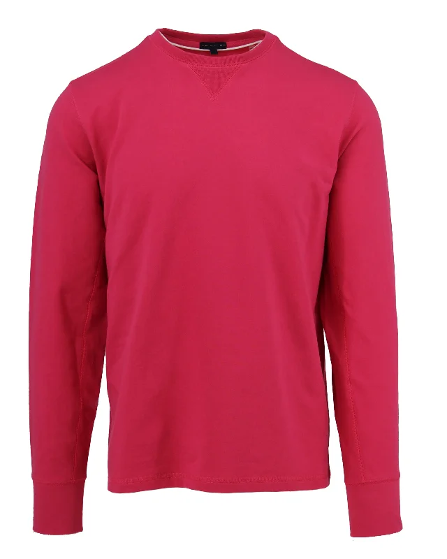 Stretch Pima Bright Poppy Crew Neck Sweatshirt